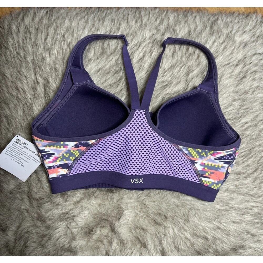 Victoria's Secret VSX Sport front-zip underwire racerback sports bra 34c workout - Picture 6 of 9